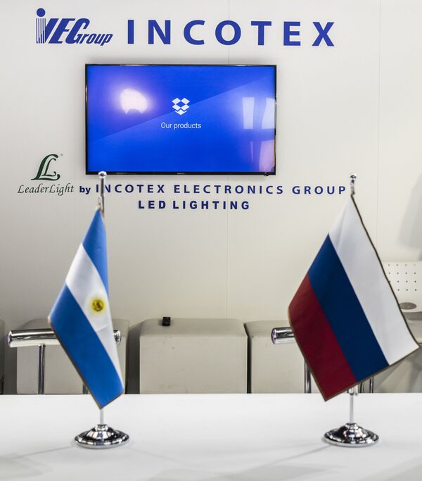 La empresa rusa Incotex Electronics Group, líder en iluminación, presentó en un stand en la feria  ‘BIEL Light + Building Buenos Aires’ sus productos. - Sputnik Mundo