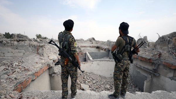Combatientes de Fuerzas Democráticas Sirias en Al Raqa Combatientes de Fuerzas Democráticas Sirias en Al Raqa - Sputnik Mundo