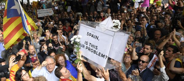 Manifestaciones en contra de las autoridades españolas - Sputnik Mundo