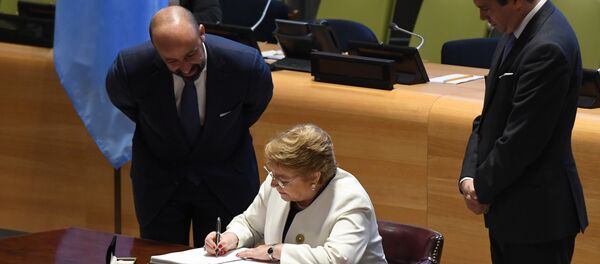 Michelle Bachelet, presidenta de Chile Michelle Bachelet, presidenta de Chile - Sputnik Mundo