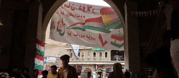 Los carteles que llaman a votar en el referéndum independista en Kurdistán, Irak - Sputnik Mundo