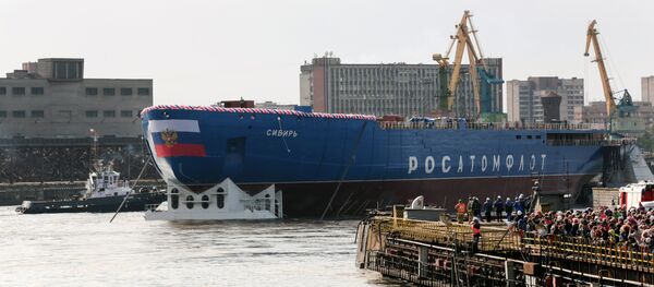Botadura del rompehielos de propulsión nuclear Sibir - Sputnik Mundo