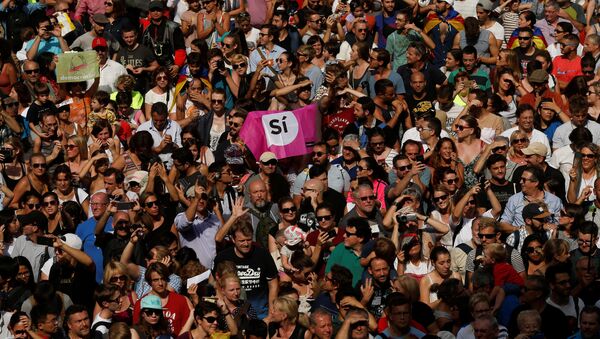 Manifestación de protesta en Barcelona - Sputnik Mundo