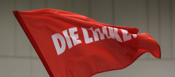 Bandera con el logo de Die Linke - Sputnik Mundo