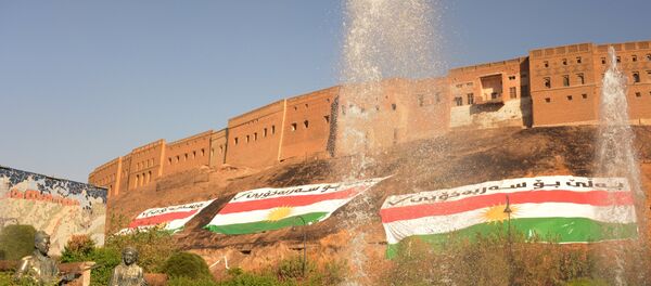 Banderas de Kurdistán en la ciudad de Erbil - Sputnik Mundo
