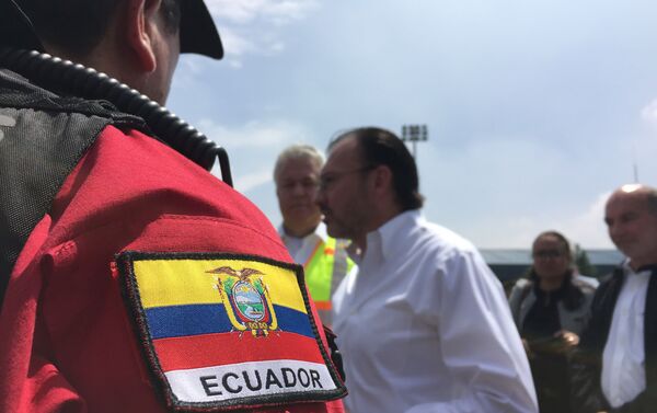 El Canciller Luis Videgaray visita el Puesto de Comando de Ayuda Internacional - Sputnik Mundo