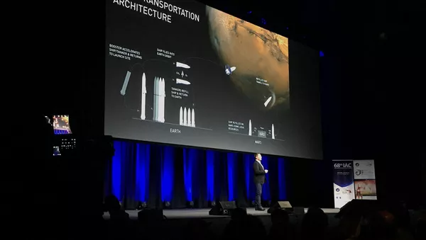 El jefe de la empresa SpaceX Elon Musk en el Congreso Astronáutico Internacional en Australia - Sputnik Mundo