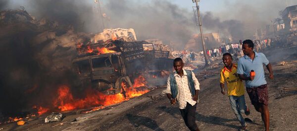 Lugar del atentado en Mogadiscio, Somalia - Sputnik Mundo