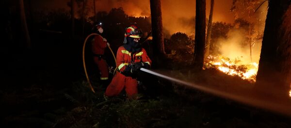 Incendios forestales en la frontera entre España y Portugal - Sputnik Mundo