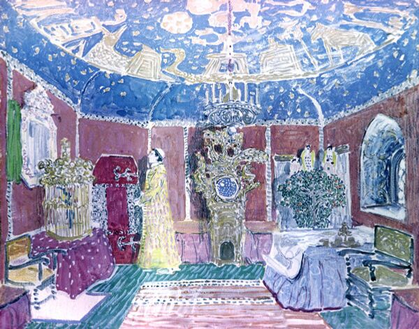 Diseño de escena de la opera de Modest Musorgsky 'Boris Godunov', encargada a Alexandre Golivine por el empresario Serguéi Diaguilev para los Ballets Russes en 1908. - Sputnik Mundo