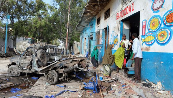 Un hotel en Mogadiscio tras el ataque Un hotel en Mogadiscio tras el ataque - Sputnik Mundo