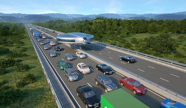 El tren giroscópico diseñado por Dajir Semiónov sobre la carretera El tren giroscópico diseñado por Dajir Semiónov sobre la carretera - Sputnik Mundo