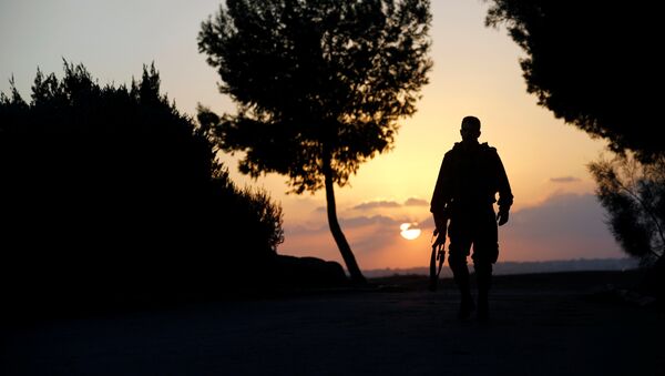 Soldado israelí cerca de la frontera con la Franja de Gaza - Sputnik Mundo