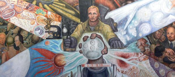 Parte del mural El Hombre en la encrucijada (1934) por Diego Rivera, en el Palacio de Bellas Artes de Ciudad de México, donde supuestamente aparece Lenin. - Sputnik Mundo
