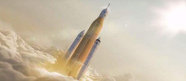 Una animación que representa el lanzamiento del cohete SLS - Sputnik Mundo