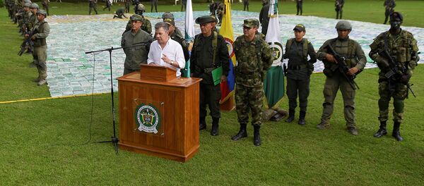 Juan Manuel Santos, presidente de Colombia, en Apartadó - Sputnik Mundo