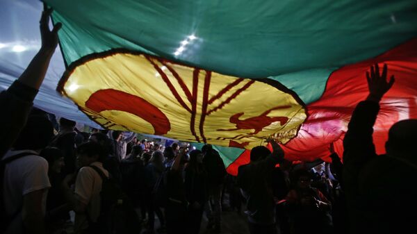 La bandera del pueblo mapuche (archivo) - Sputnik Mundo