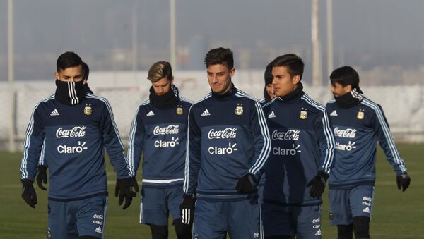 La selección de Argentina en su entrenamiento para el partido amistoso con Rusia - Sputnik Mundo