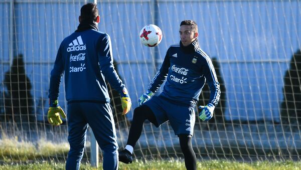 La selección de Argentina en su entrenamiento para el partido amistoso con Rusia - Sputnik Mundo