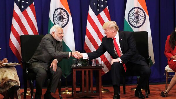 Primer ministro de la India, Narendra Modi, y presidente de EEUU, Donald Trump - Sputnik Mundo