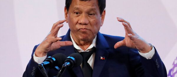 Rodrigo Duterte, el presidente de Filipinas durante la rueda de prensa al término de la cumbre de la ASEAN - Sputnik Mundo
