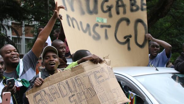 Protestas en contra de Robert Mugabe, presidente de Zimbabue - Sputnik Mundo