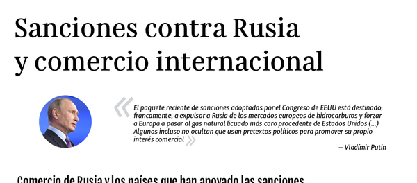 Sanciones contra Rusia y comercio internacional - Sputnik Mundo