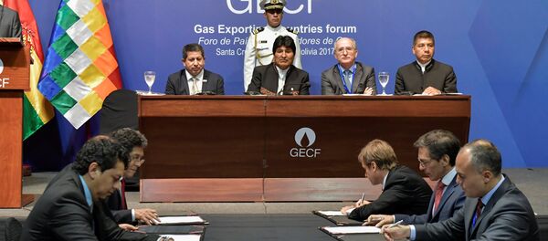El presidente de Bolivia, Evo Morales, durante la sesión del IV Foro de Países Exportadores de Gas - Sputnik Mundo