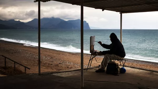 Un pintor en Sebastopol, Crimea, Rusia (imagen referencial)