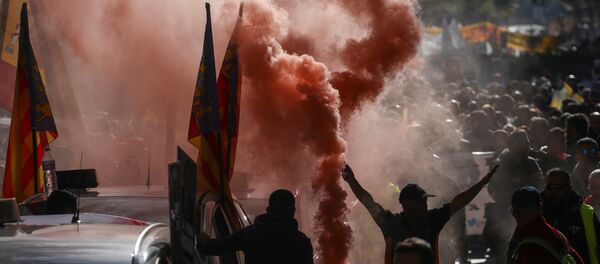 Huelga de los taxistas en Madrid - Sputnik Mundo