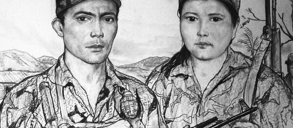 Una de las obras del pintor ruso Iliá Glazunov decicadas a Nicaragua - Sputnik Mundo