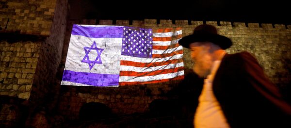 Banderas de EEUU y Israel - Sputnik Mundo