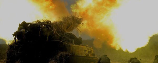 Los ejercicios con el uso de obuses autopropulsados 2S5 Giatsint (archivo) - Sputnik Mundo