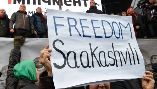 Partidarios del expresidente de Georgia y exgobernador de la ciudad ucraniana de Odesa, Mijaíl Saakashvili - Sputnik Mundo