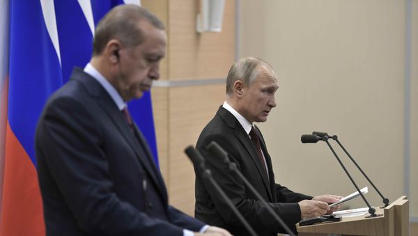 Presidente de Turquía, Recep Tayyip Erdogan, y presidente de Rusia, Vladímir Putin (archivo) Presidente de Turquía, Recep Tayyip Erdogan, y presidente de Rusia, Vladímir Putin (archivo) - Sputnik Mundo