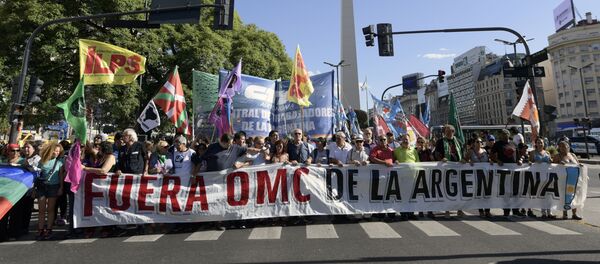Manifestación contra conferencia ministerial de la OMC en Argentina - Sputnik Mundo