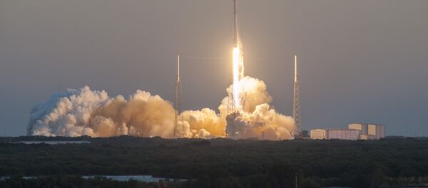 Un lanzamiento del cohete portador Falcon 9 con el carguero espacial Dragon (archivo) - Sputnik Mundo