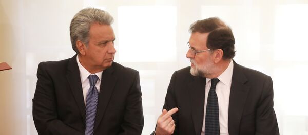 El presidente de España, Mariano Rajoy, y el presidente de Ecuador, Lenín Moreno - Sputnik Mundo