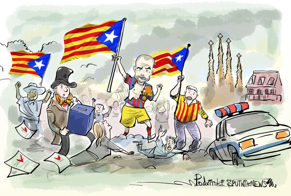 Pep Guardiola guiando a los independentistas  - Sputnik Mundo