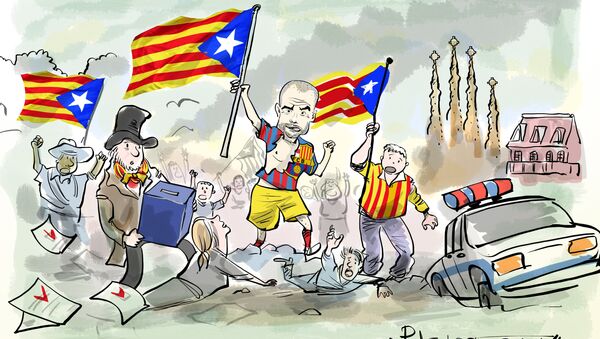 Pep Guardiola guiando a los independentistas - Sputnik Mundo