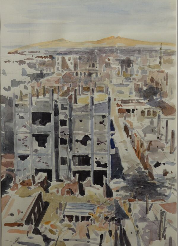 La pintura 'Stalingrado sirio' de Vasili Nesterenko - Sputnik Mundo