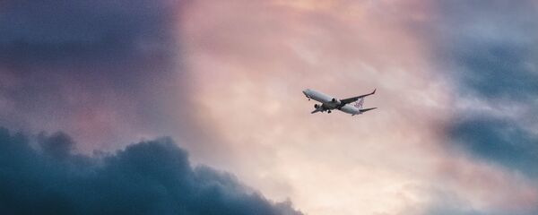 Un avión en el cielo (imagen referencial) Un avión en el cielo (imagen referencial) - Sputnik Mundo