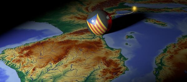 El mapa de España y una bomba - Sputnik Mundo