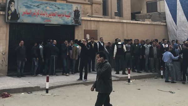 Lugar del ataque a iglesia copta en El Cairo, Egipto Lugar del ataque a iglesia copta en El Cairo, Egipto - Sputnik Mundo