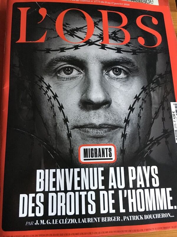 El semanario francés L'Obs bajo el titular 'Bienvenido al país de los derechos humanos' - Sputnik Mundo