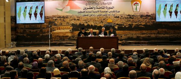 Mahmud Abás, líder palestino, durante la reunión del Consejo Central Palestino (CCP) de la OLP - Sputnik Mundo