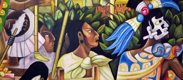 Un mural sobre los aztecas  - Sputnik Mundo