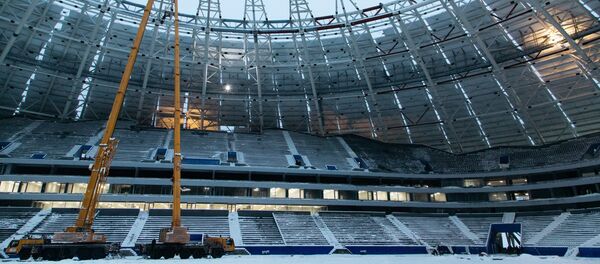 La construcción del estadio Samara Arena La construcción del estadio Samara Arena - Sputnik Mundo