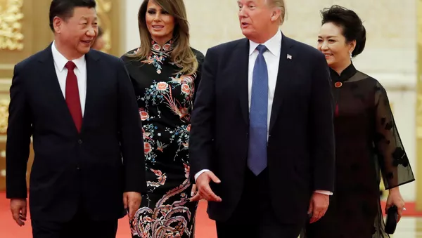 El presidente de China,  Xi Jinping, y el presidente de EEUU, Donald Trump - Sputnik Mundo