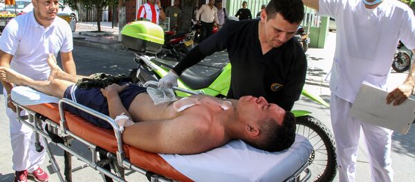 Un policía herido en el atentado contra una estación de Policía en Barranquilla, Colombia Un policía herido en el atentado contra una estación de Policía en Barranquilla, Colombia - Sputnik Mundo